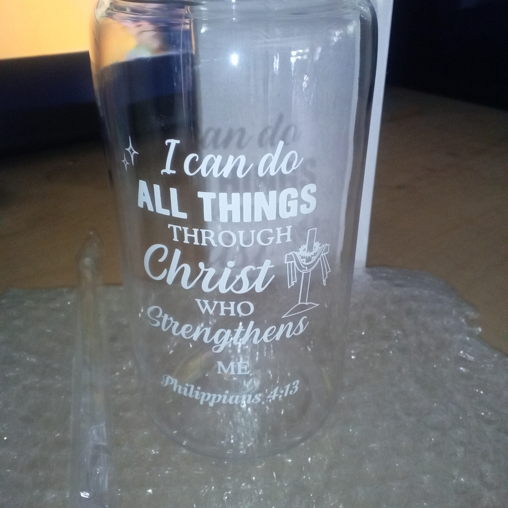 Inspirational Clear Glass Tumbler